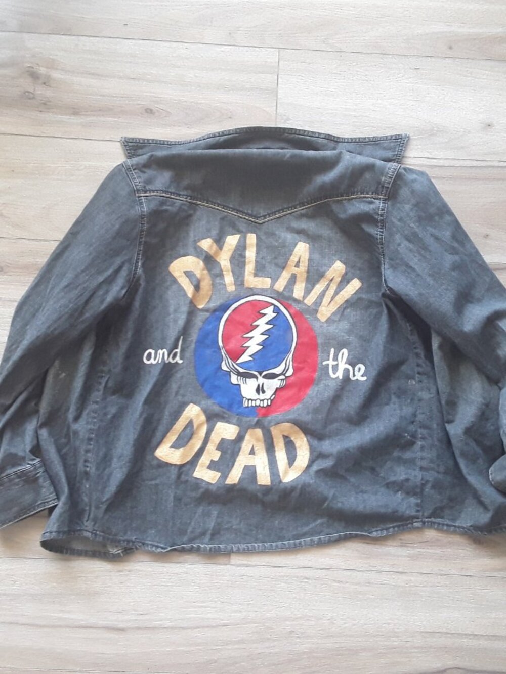 Hand Painted Grateful Dead Dylan and the Dead Denim Jacket/Shirt By Deadhead fan